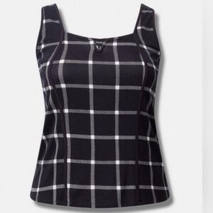 Torrid Plaid Ponte Sweetheart Corset Tank Top Size 2X Stretch